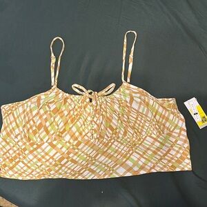 Plaid Spaghetti Strap crop Top